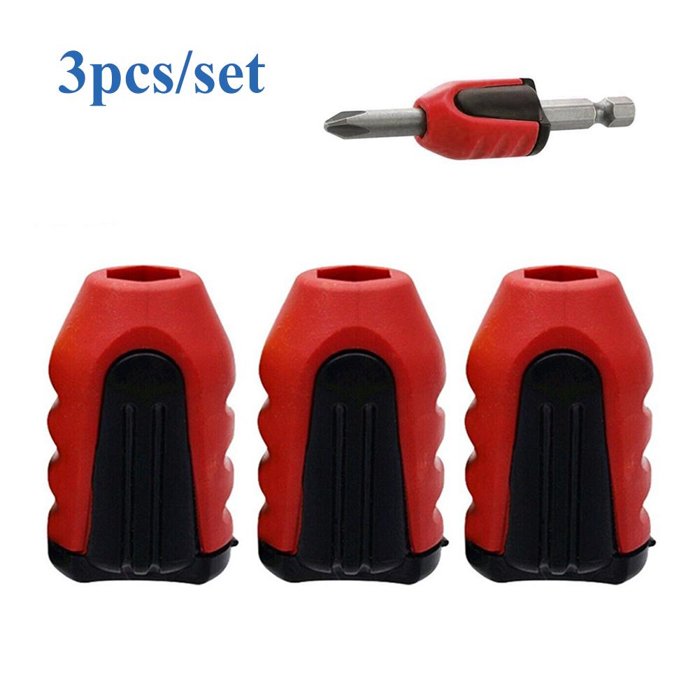 3PCS Magnetizer Drill-Bit Magnetic Ring Magnet Screwdriver Bit Holder Head Lock