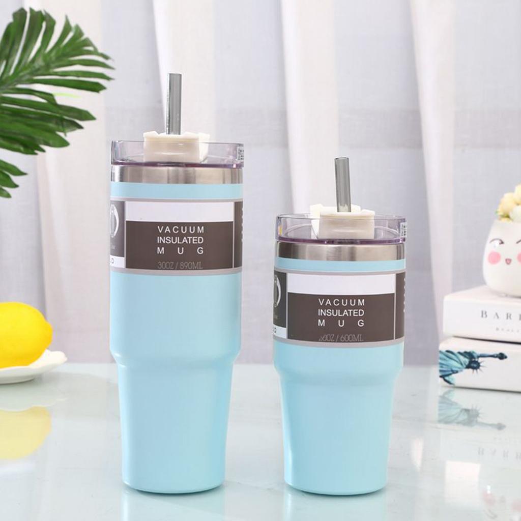 Termohrnek 304 Nerezový hrnek se slámkou pro domov