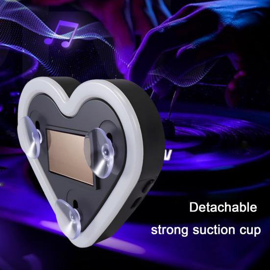 Solar Heart LED Car Light Wireless Decorative Lamp for Triangle & Rear Window Suction Cup Mount Romantic Atmosphere Night Light Auto Accessory