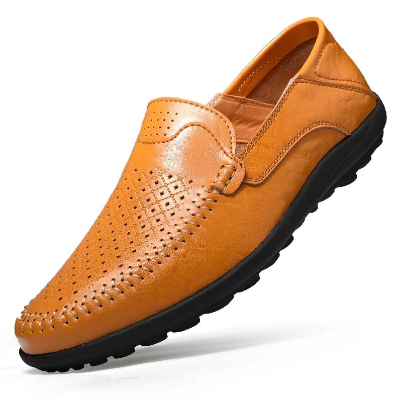 2019 Léto nové pánské ležérní boty módní řidičské pohodlné kožené zapatos de hombre pánské boty pánské mokasíny