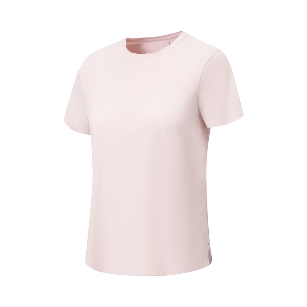 Li Ning Fitness Series UV Resistant Sun Protection Ice Feel Comfortable Loose Round Neck Regular T-Shirt Women tops ATSW186-2