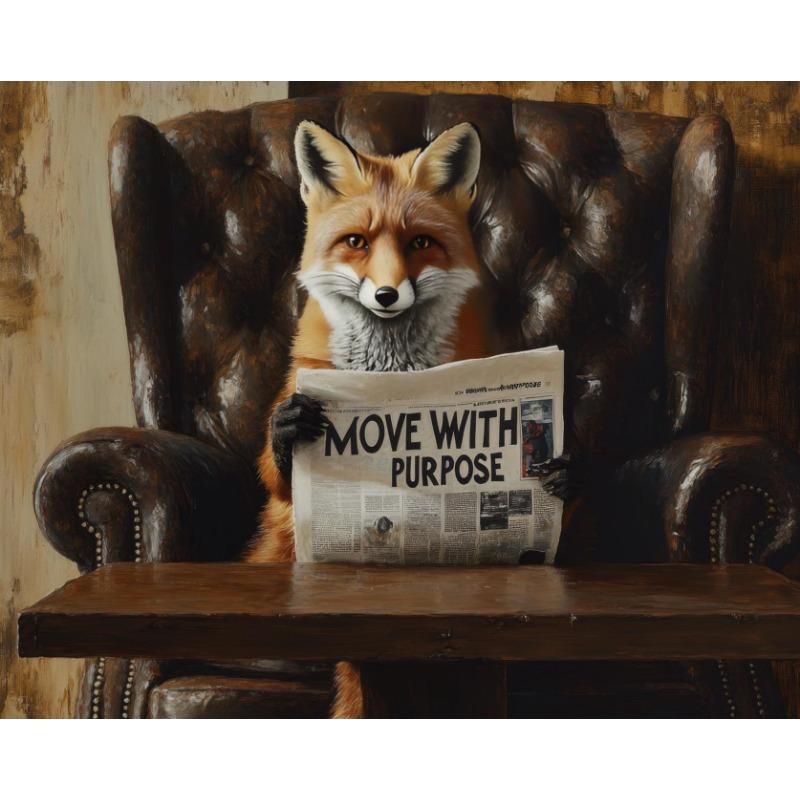 Cartoon Abstract Funny Office Animal Leader Read Newspaper Poster Canvas Painting Printing Art Picture Home Room Wall Decor Gift