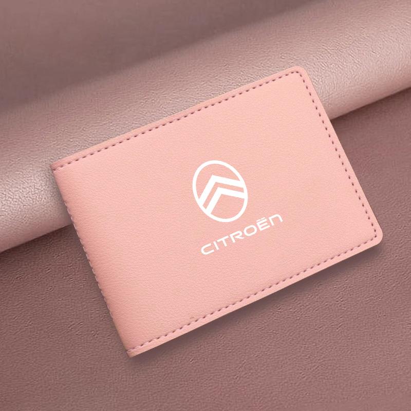 PJHC7 Auto Driver License Cover ID Card Wallet Car Accessories For Citroen e-C3 e-C4 X C5X C3 C4 Aircross Cactus Picasso C-Crosser C6