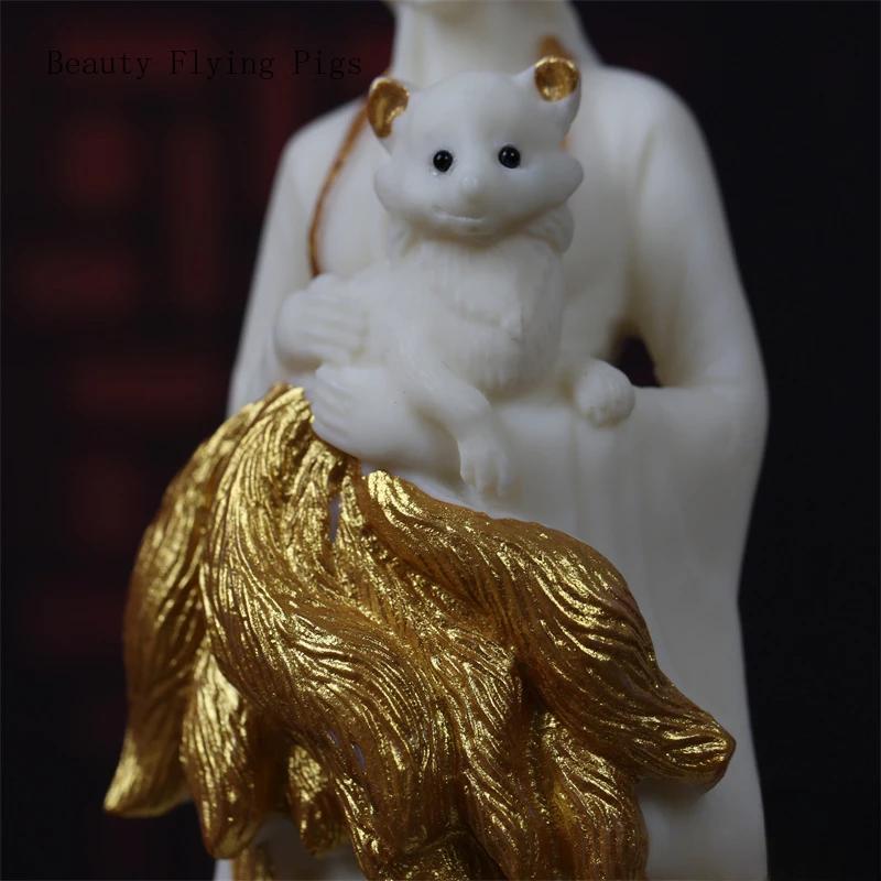 Klasická a kreativní slonovinová dekorace ovoce devítiocasá liška Domov, obývací pokoj, řemesla se sochou Buddhy Umělá