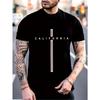 European Size 1208# Men's Round Neck Short Sleeve Trendy Cool Letter Print T-Shirt