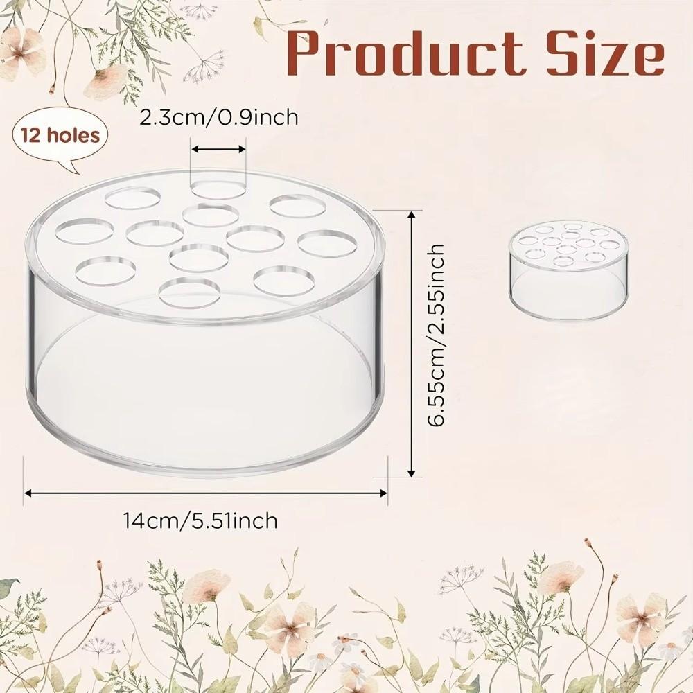 Circular Acrylic Vase Transparent Decorative Vase Flower Arrangement Container  For Living Room