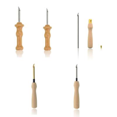 Wooden Handle Weaving Threader Set Poke Embroidery Needles Sewing Tools Knitting Embroidery Pen
