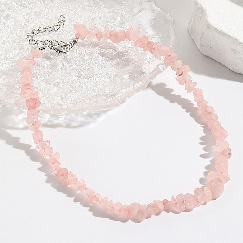 Naure Stone Turquoises Beaded Choker Necklace For Women, Irregular Bohemian Healing Choker Jewelry