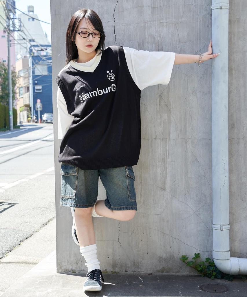 WEGO Knit Vest Ensemble with Game Size Summer Clothes Men's 2-Piece Logo, M, Black,