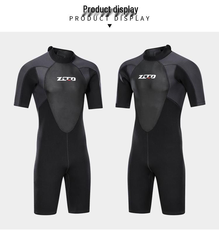 Traje de neopreno de manga corta para hombre de 3 mm: Protección Solar, Calidez, Traje de Surf y Buceo - Talla Mediana/Grande