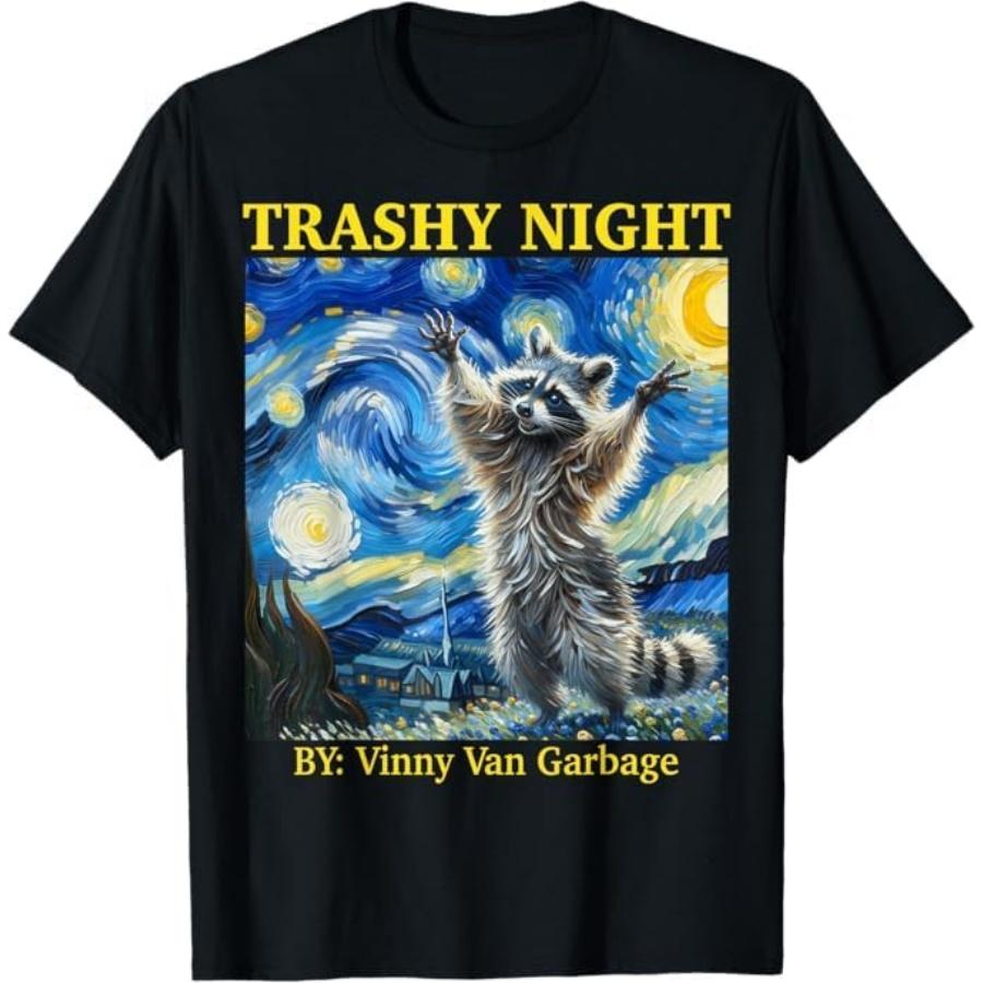 Raccoon Starry Night Van Gogh Racoon Gifts for Men, Women T-Shirt BAOANH Mens Womens Tank Top Sweatshirt Hoodie Longsleeve 1580 Black S