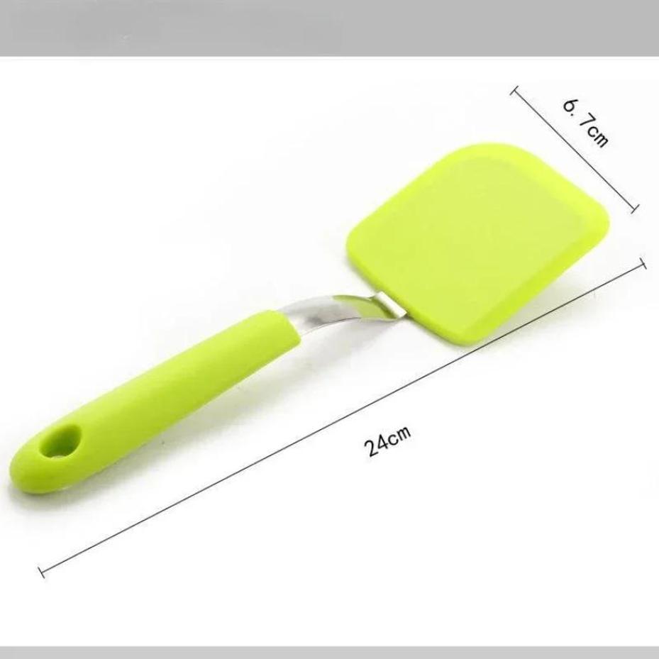 1 Pcs Silicone Frying Fish Spatula CookingTools Stainless Steel Handle Silicone Frying Spatula Kitchen Tool Frying Pan Spatula