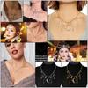 Star Moon Tassel Pendant Necklace - Inlaid Diamond Choker Clavicle Chain