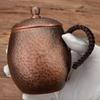 Vintage Handcrafted Copper Coffee Mug,Camping Beer Mug With lid Hammer Texture Handle Beverage Juice Cups Drinking 400ml Tea Cup