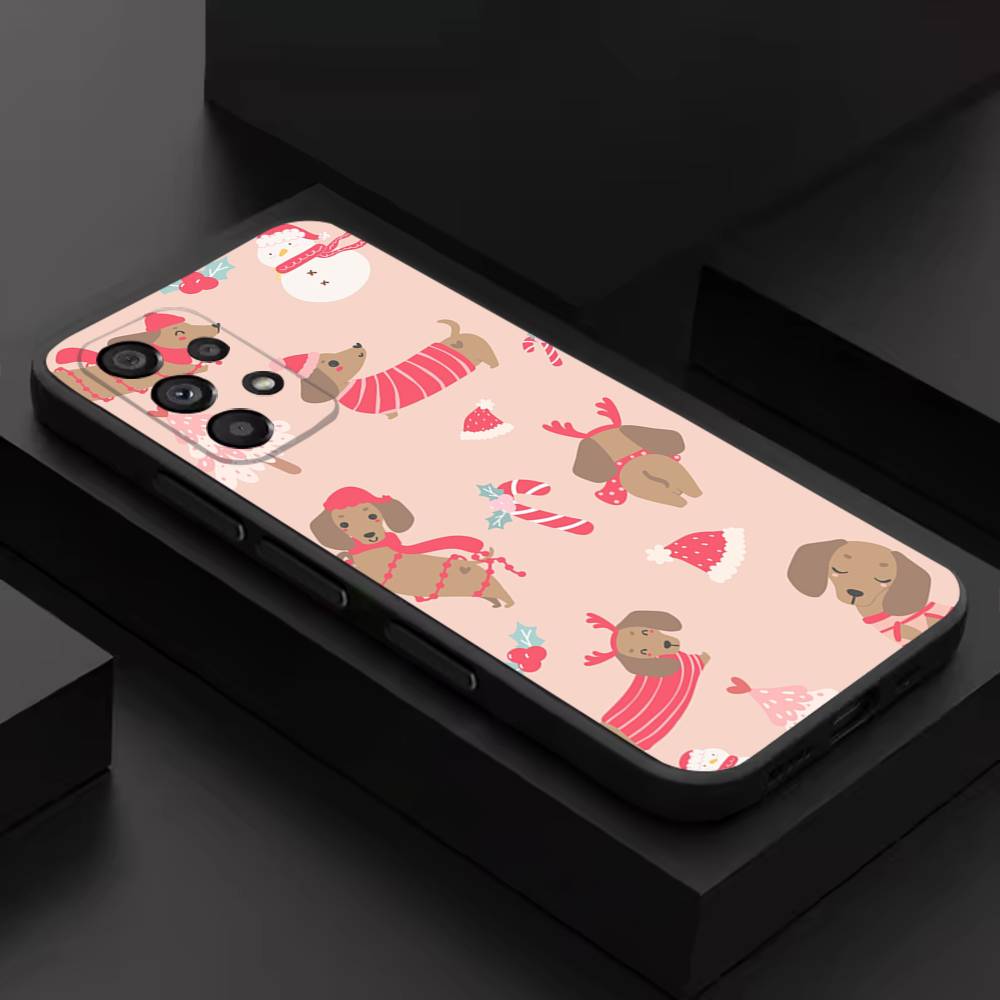 Cute Dachshund Funny For Samsung S 26,25,24,23,22,30,21,10,9,Ultra,Plus,Lite,FE,4,5G Phone Case Black Soft Case