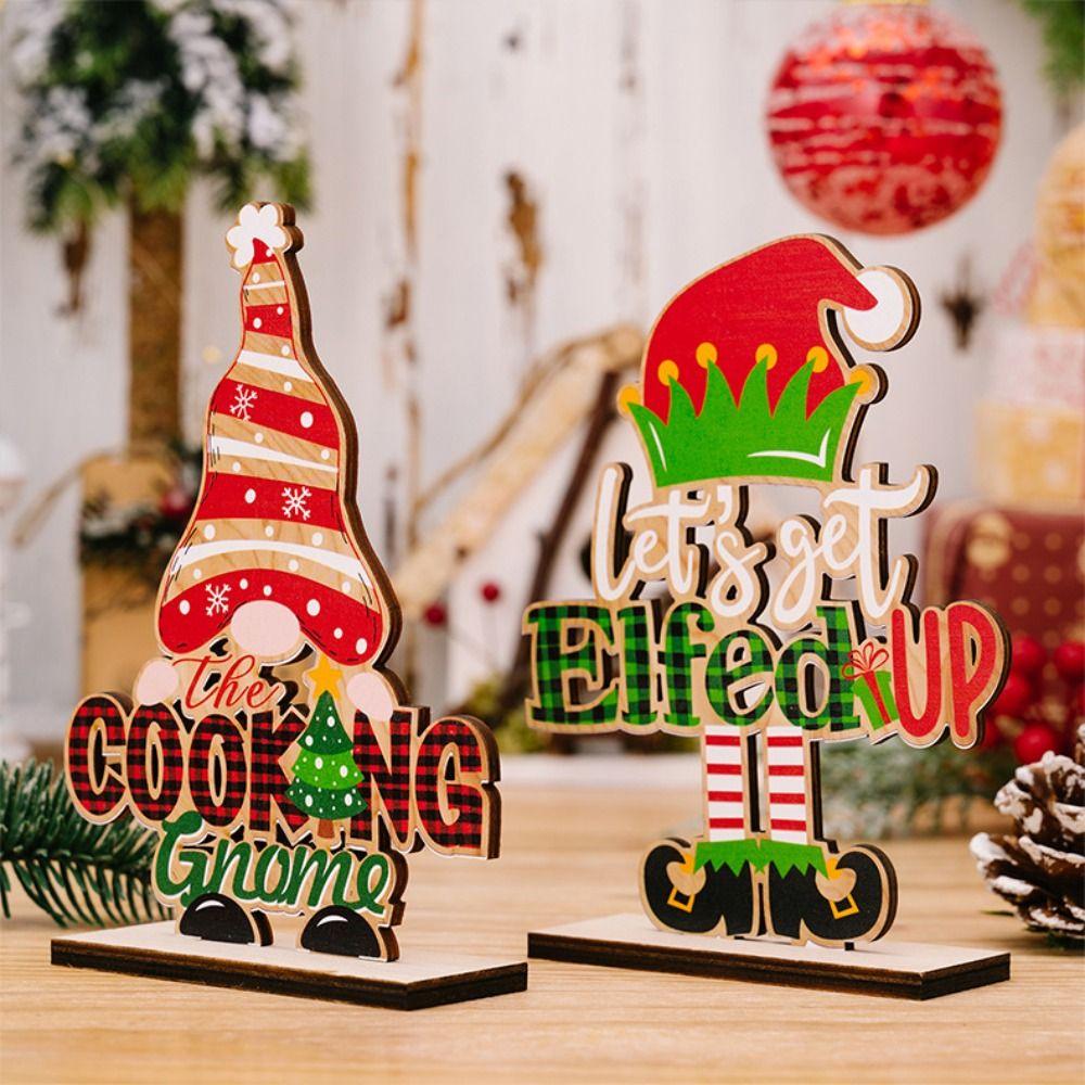 Handmade Wooden Dwarf Letters Plaque Funny Merry Christmas Decor  Holiday Wedding Party Decor