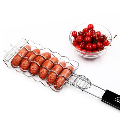 Stainless Steel BBQ Sausage Grill Net and Outdoor Barbecue Rack Clips