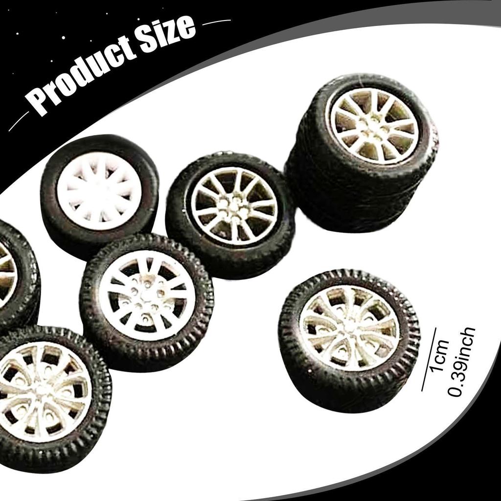 8 Pieces RC Car Wheels and Tires Alloy Accessories Upgrade Replacement Vehicle Modified