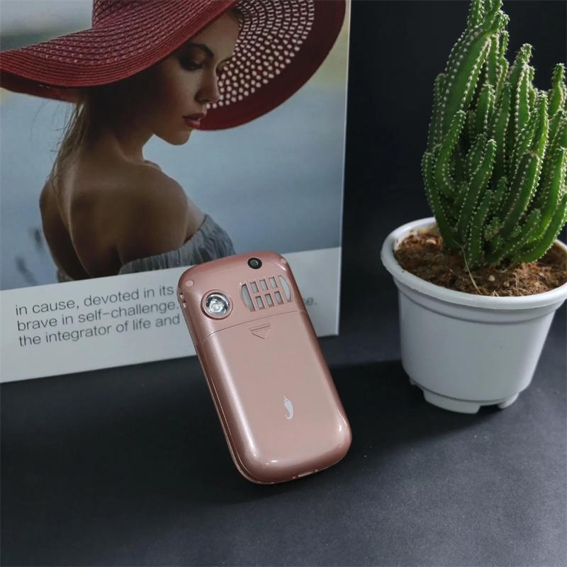 Dual Screen Small Senior Flip Phone Spped Dial Big Button Dual Screen Loud Speaker Two Sim Cards Clamshell Mobile SOS Dial Torch Button Phone