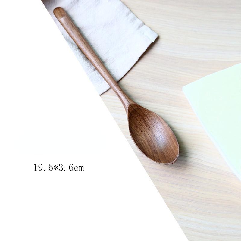 

Посуда из черного ореха, ложка из цельного дерева, медовая кофейная ложка, деревянная ложка для риса, домашняя посуда ручной работы, столовые приборы для кухни F