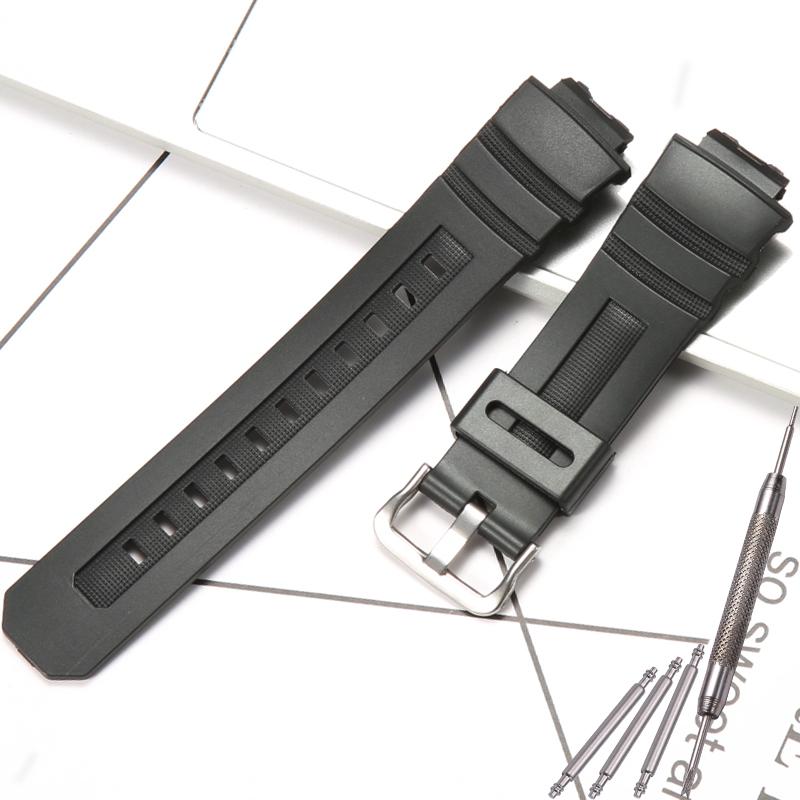 Příslušenství k hodinkám Pro Casio AW-591 AW-590 AWG-M100 AWG101 Řemínek 16mm Pánský Pryskyřičný Řemínek na hodinky Sportovní Voděodolný Náramek