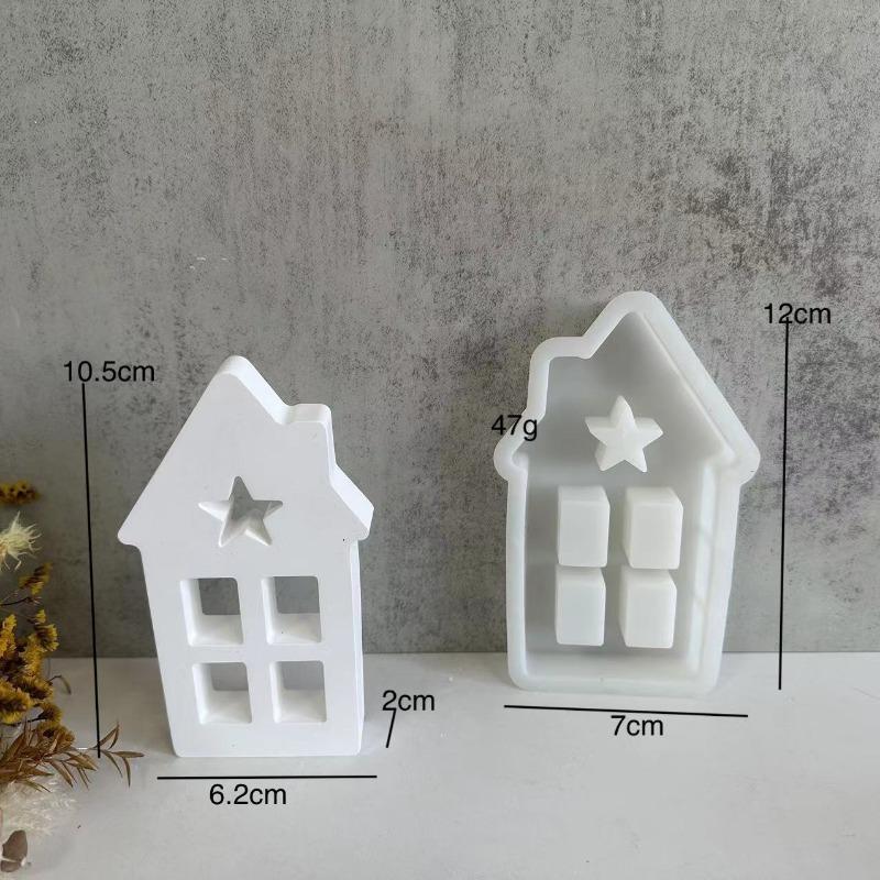 Heart House Star House Silicone Molds Light Heart Concrete Moulds Casting Mold Houses Decoration for Home Resin Mold Casting Mould