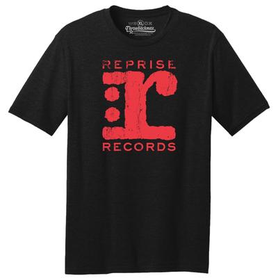 Throwbackmax Reprise Record Label Classic Cut, Premium Tri-Blend Black T-Shirt