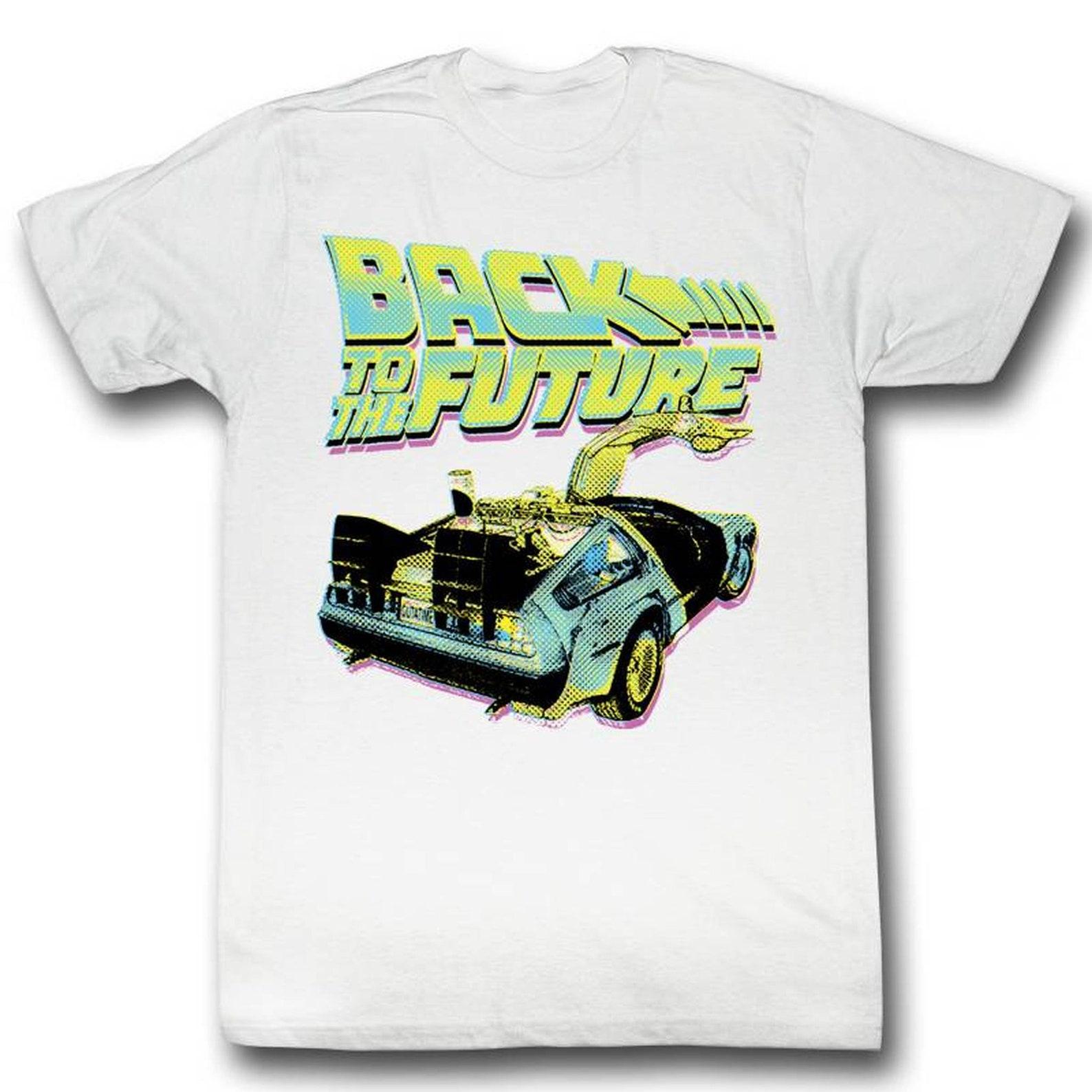 Back to the Future Neon White Adult T-Shirt XL