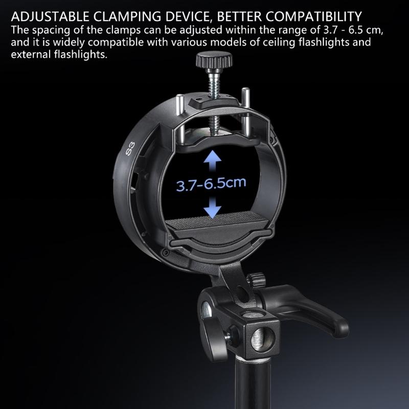 S Shaped Flash Bracket For S3,V1/V860III/AD200 Hot Shoe Mount Speedlights Quick Installation Lightweght Durability Design