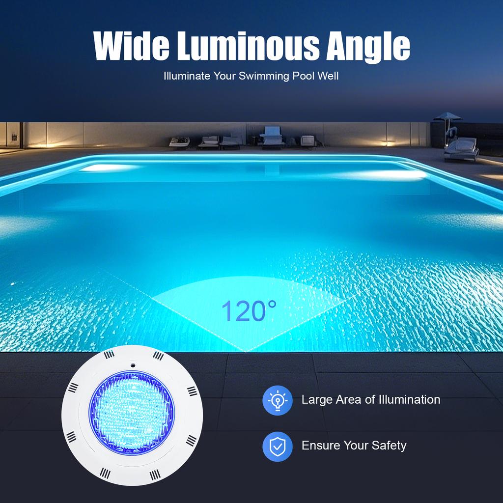 12V 36W Underwater Pond Light 7 Color Change RGB Led Pool Light W/RC Submersible Led Light IP68 Inground Swimming Pool Light