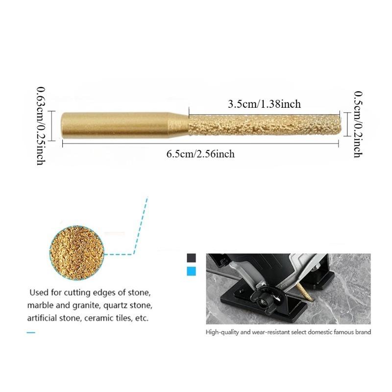 2pcs Brazed Diamond Router Bit Straight Shank Engraving Machine Tool Marble Granite Diamond Brazed Router Bits