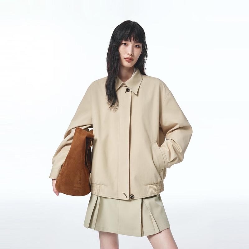 

Женская куртка Peacebird в стиле Миу, свободного прямого кроя, для通勤 L