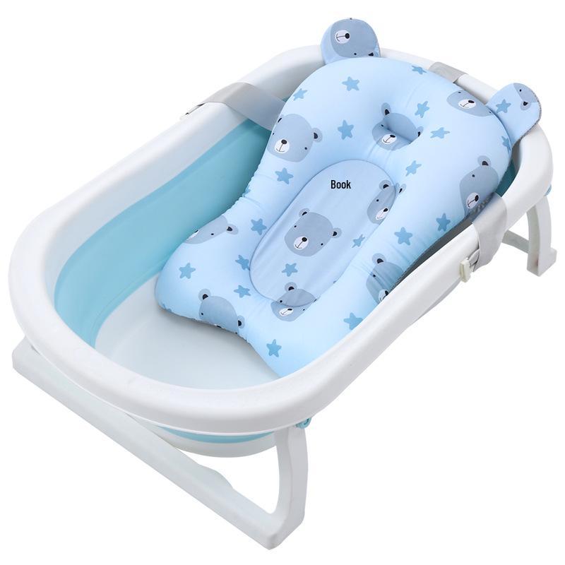 Schwimmende Neugeborenen-Badestütze: Universelle Mesh-Matte & Schwamm zum Sitzen und Liegen