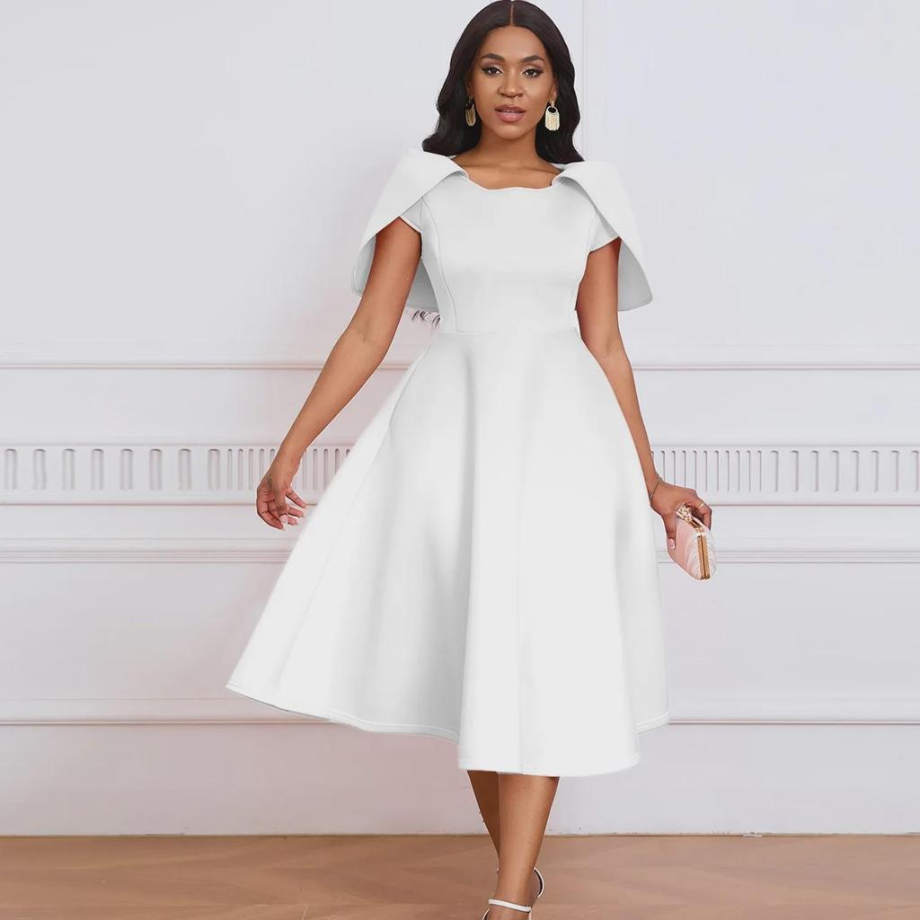 Rochie elegantă și nouă la modă, cu pelerină, pentru banchet sau petrecere