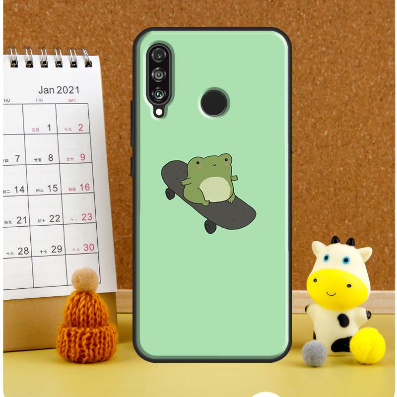 Frog Skateboard Cute Kawaii For Huawei Nova Y72 Y70 Y91 Y90 Y60 Y61 Y73 3i 7i 8i 11i 12i 9 10 SE P20 P30 P40 Lite Case