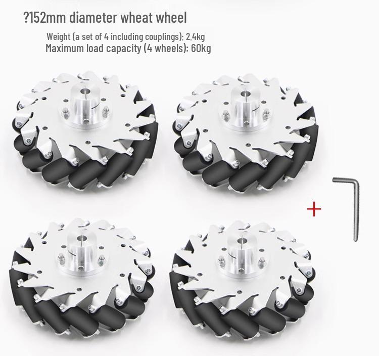 High-Quality 60mm Mecanum Wheel Set with Tight-Action Fixed Couplings - Ideal for DIY and Educational Projects