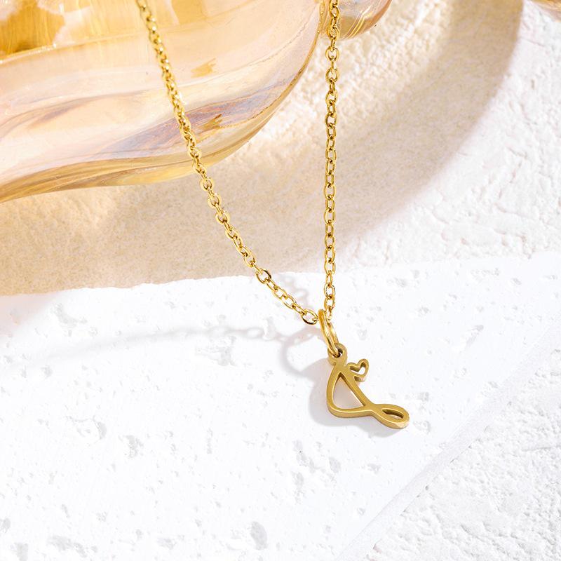 Elegant Titanium Steel Letter Necklace for Women - 2026 Clavicle Chain English Letter Pendant Jewelry