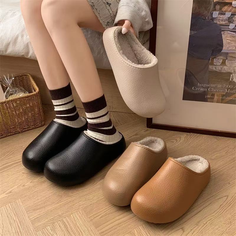 Women's Indoor Warm Slippers with Plush Slippers Winter Shoes Home Slippers
