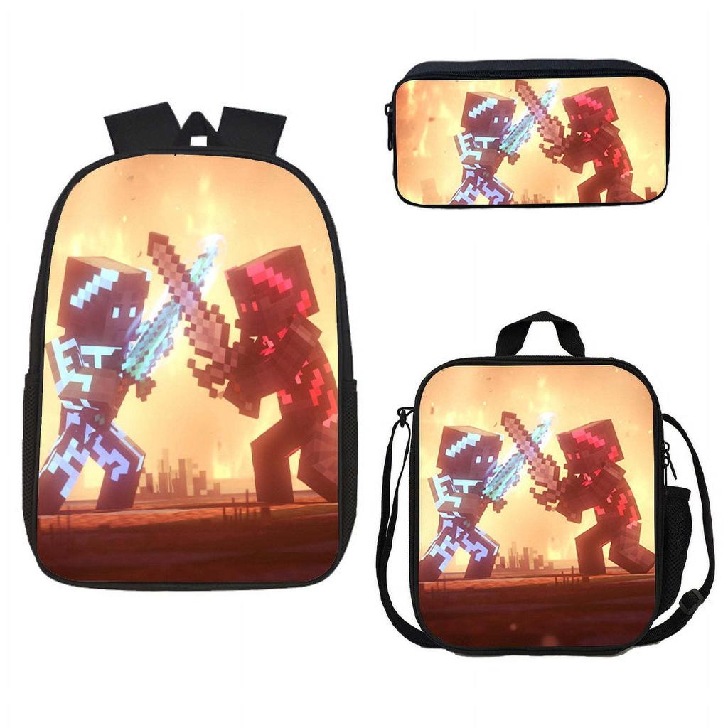 Student Schoolbag Cartoon Backpack Set 3D Digital Printing Backpack