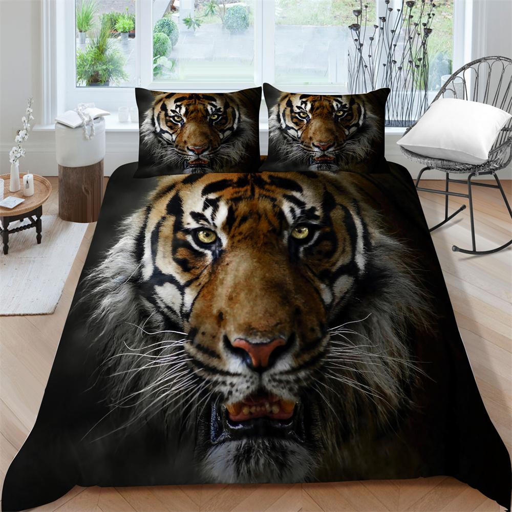 3D Tiger Print Breathable Comfortable Bedding Suit Home Decor Bed Clothes Pillowcase Comforter Duvet Cover