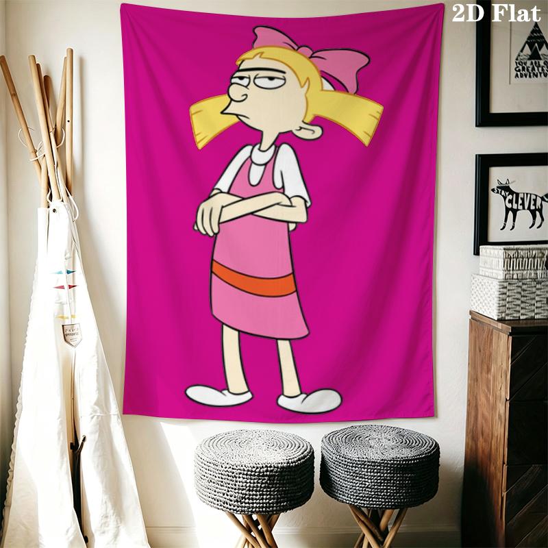 Hey Arnold Wall Tapestry Aesthetic Wall Hanging Printed Fabric Blanket Decorative Tapestries for Bedroom Living Room Home Decor
