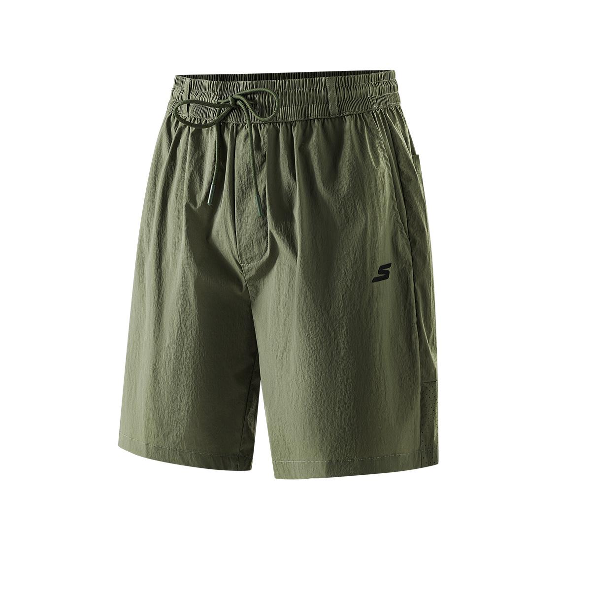 Skechers Breathable Lightweight Quick-Dry Sports Shorts Unisex Shorts Military-Green P225U091-00SB S