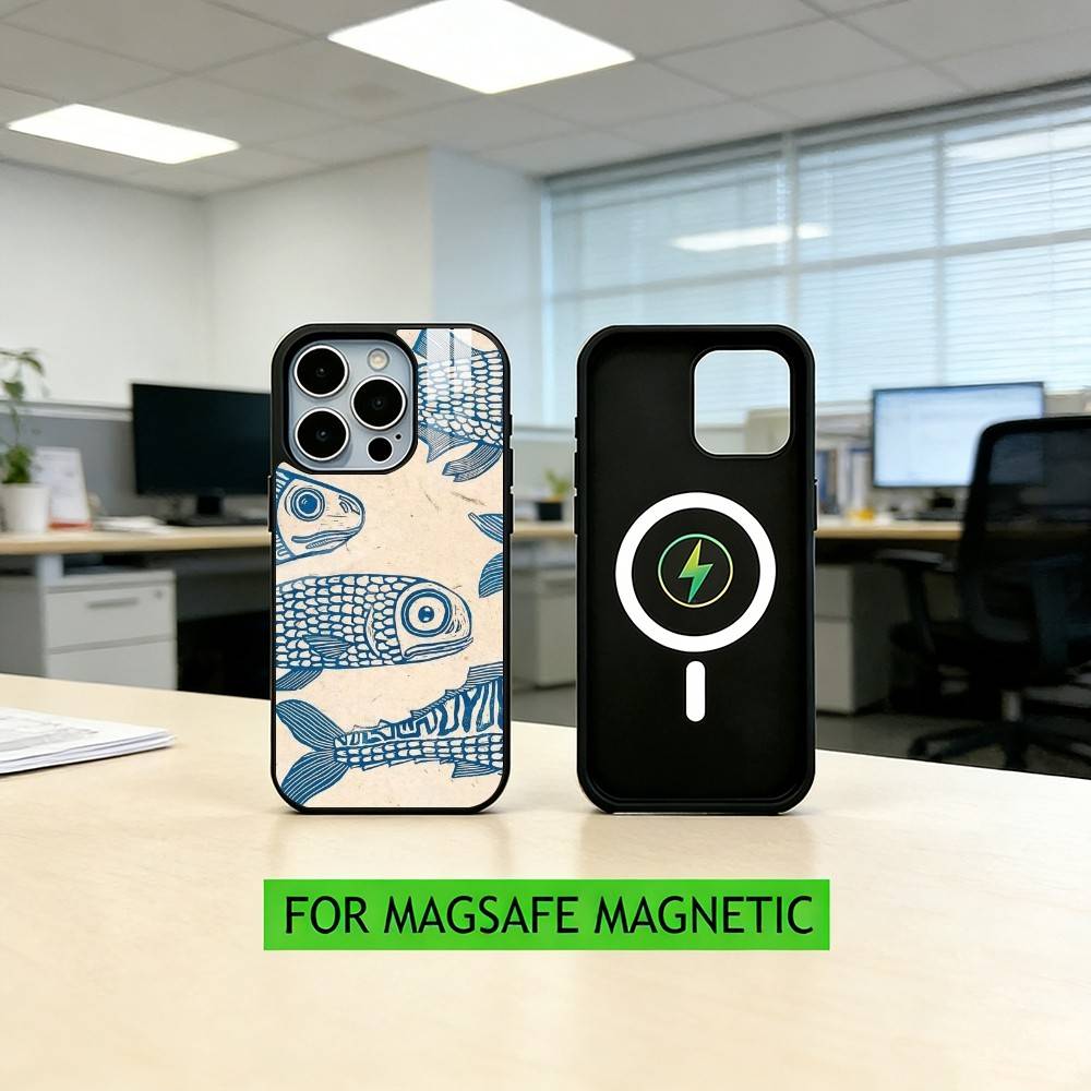 S-Sardines F-Fish Art Phone Case For iPhone17,16,15,14,13,12,11 Plus,Pro Magnetic For Magsafe Wireless Charging