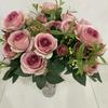 Romantic Rose Bouquet Fake Flowers For Wedding Decor With Real Touch Feelings