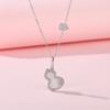 High quality Seiko agate gourd necklace Guochao niche white fritillary collarbone chain