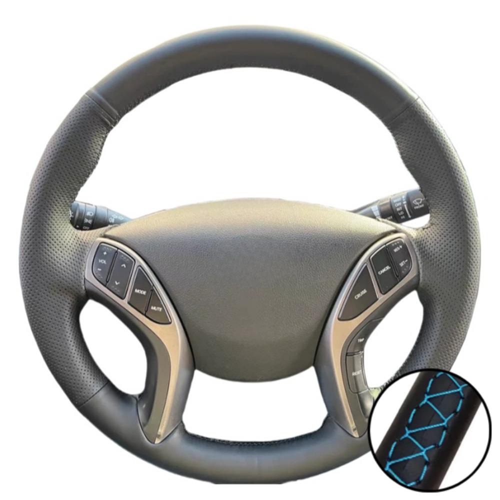 Hand-stitched Black Artificial Leather 2011-2016 Avante i30 2012-2016 Steering Wheel Cover For Hyundai Elantra Car Accessories