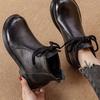 New Soft Leather Mother Martin Boots Short Cotton Boots Comfortable Soft Sole French Simple Women's Single Boots New Chinese Women's Shoes