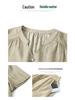 Letní bavlněno-lněný set: Dámský volný zeštíhlující dvoudílný outfit - Top a kalhoty se širokými nohavicemi pro matky středního a staršího věku