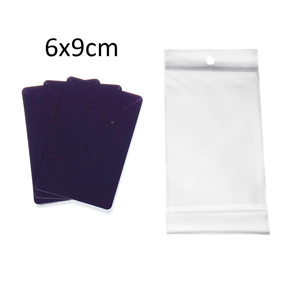 50 Jeux de Cartes pour Boucles d'Oreilles et 50 Pièces de Sacs Cartes d'Exposition pour Colliers Boucles d'Oreilles Sacs Auto-adhésifs Carte en Papier Kraft pour Emballage de Bijoux DIY