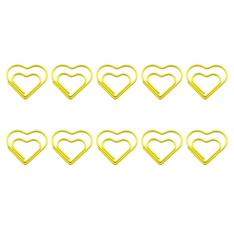 10 Pcs Decorative Paper Clips Heart Paper Clip Bookmarks Metal Paperclips Colorful Planner Clips for Office